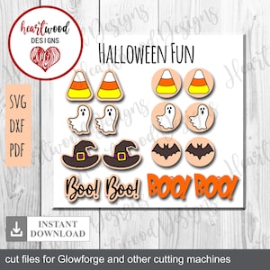 Halloween Themed Laser Cut Engraved Stud Earrings Ghost Candy Corn Witch Bats Boo