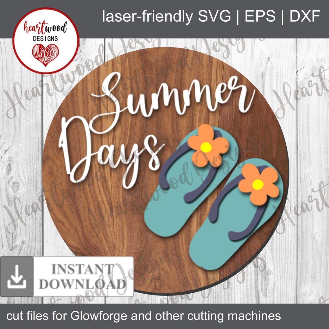 Flip Flop Summer Door Sign, Beach SVG, Laser Cut File - Etsy
