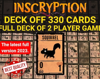 Inscryption Card game with 330 Laminated cards with Game Board and Maps, Trading card games. Fully Eligible for 2 Player Game.