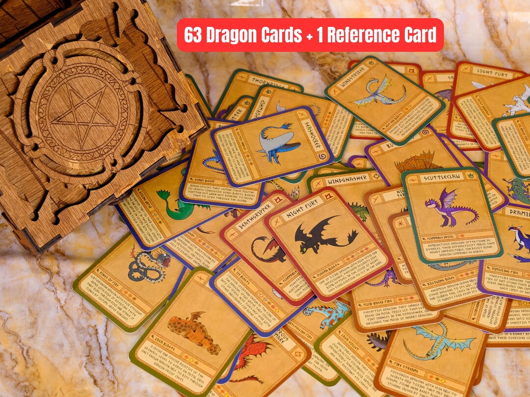 How to Train Your Dragon Playing Cards With Wooden Box. Etsy