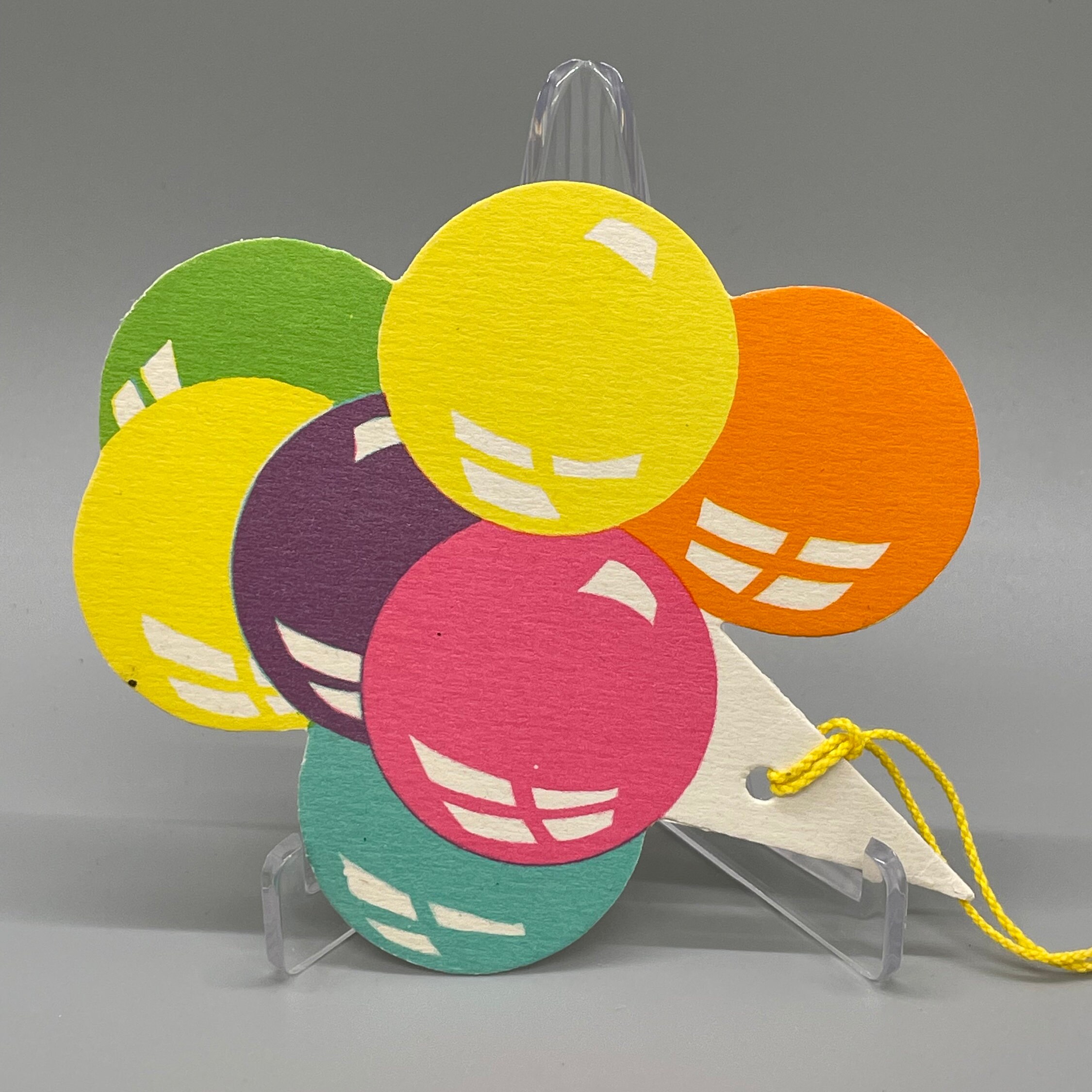 Vintage Art Deco Style Bridge Tally made by Buzza Colorful Birthday Balloons Orbs Bubbles 1920s30s