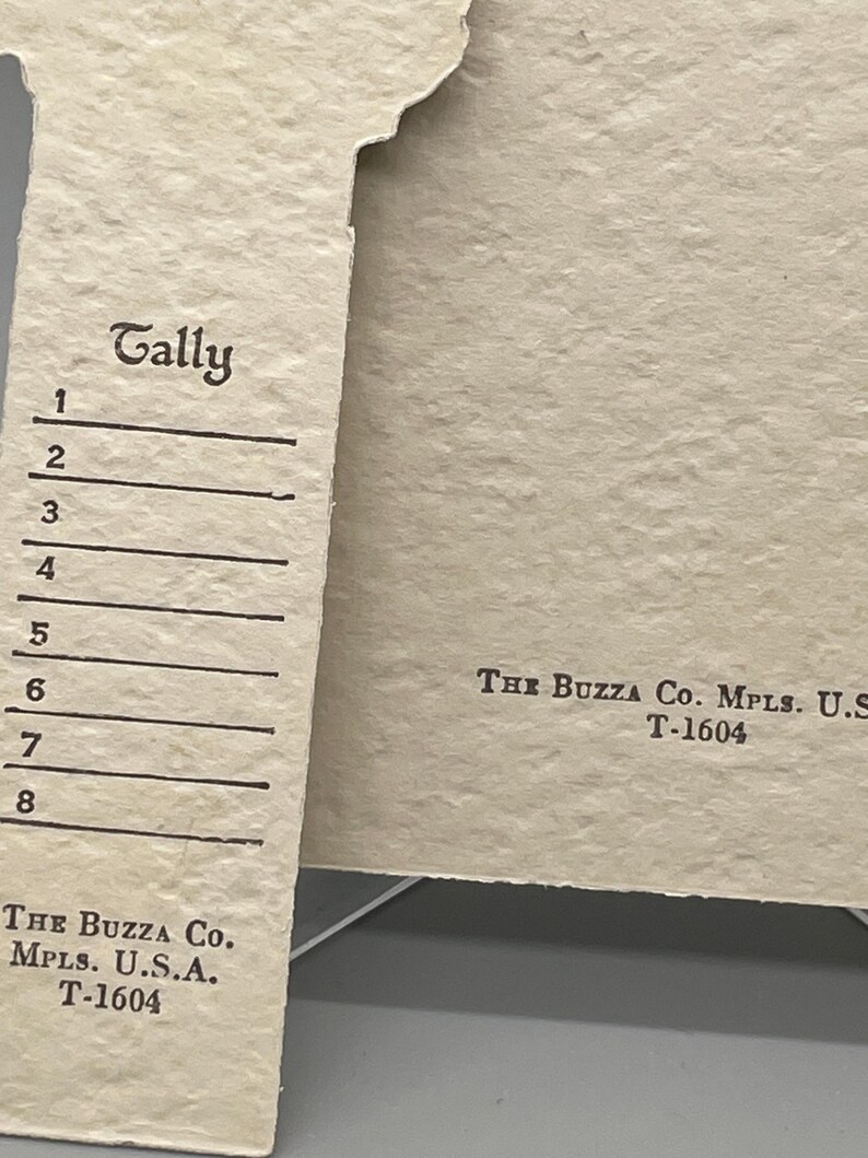 1920s Buzza Bridge Tally Place Card, Elegant Lady Flowers, Silver Accent image 5