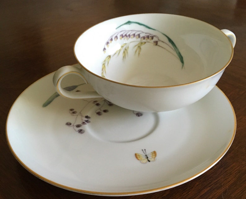 Butterfly Cup and Saucer Set, Vintage Cup and Saucer, H&C Heinrich Co