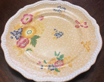 Vintage Copeland Spode Dinner Plate: Floral Design, 10.5"