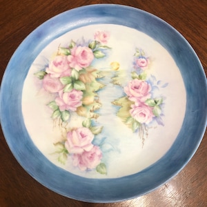 Vintage Hand Painted Plate, Signed Vintage 10&quot; plate, signed Dixie Lee, Antique Plate, Vintage China