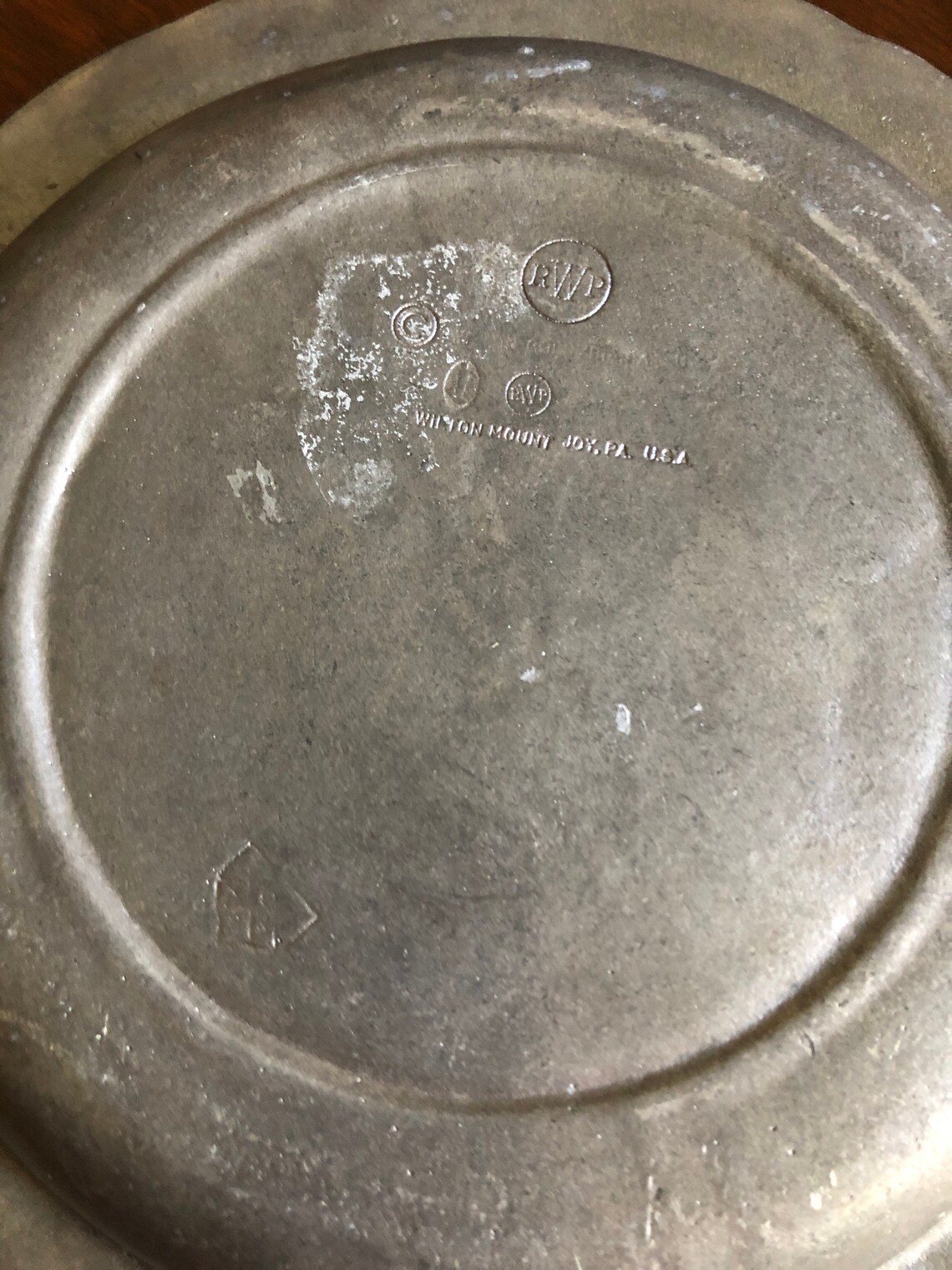 Vintage RWP Wilton Pewter Round Scalloped Edge Serving Dish Etsy