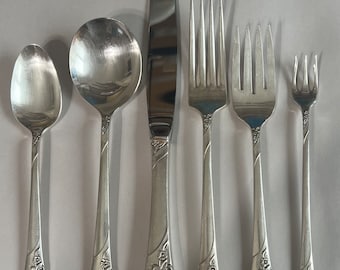 Vintage Oneida Evening Star Silver Plate Place Setting, 6-Piece