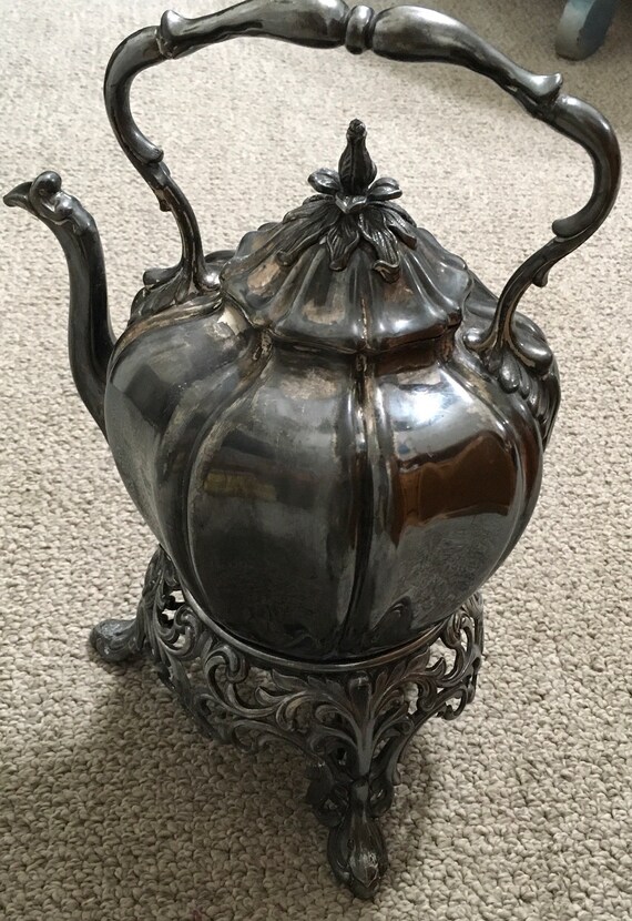 Antique Silver Teapot Quadruple Plate Silverplate Reed & Etsy