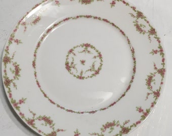 Vintage Limoges Salad Plate: Floral Design, U.C. France, 8.5"
