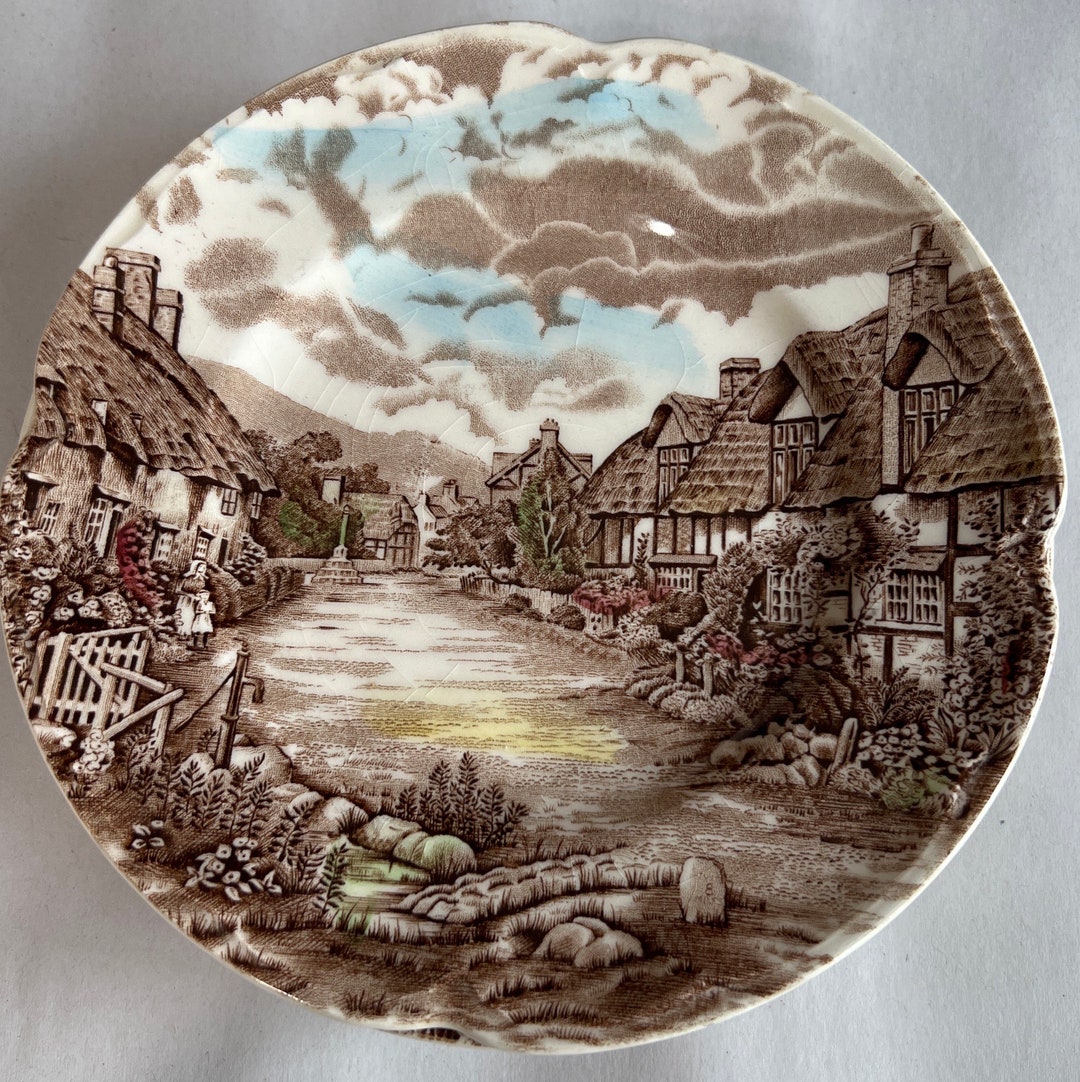 Johnson Brothers Old English Countryside Bread Plate, 6, Brown Multi Color English Transferware