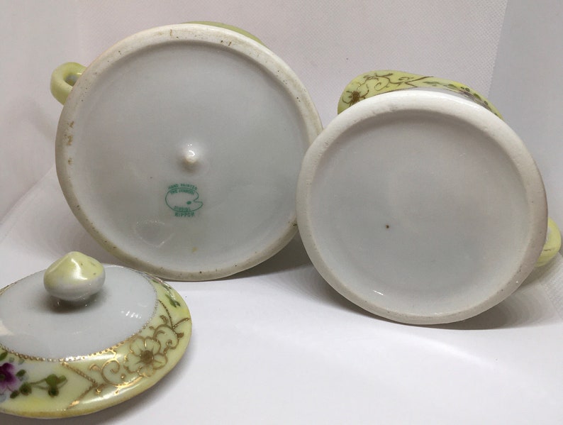 Vintage Hand Painted Nippon Cream and Sugar Set, Antique Hand Painted