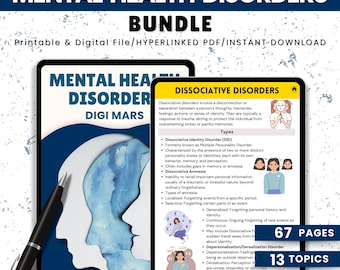Mental Health Disorders Study Bundle: Nursing Notes (Printable & Digital PDF)