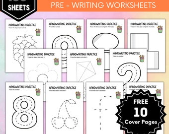 Tracing Worksheets: 100-Page Handwriting Practice (Digital Download)