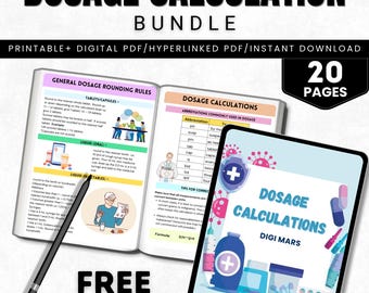 Dosage Calculation Bundle Fully Hyperlinked PDF | 20 Pages | Medical Nursing Study | Medical Nurse Notes