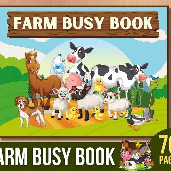 Farm Busy Book, Printable Toddler Activities, Montessori Homeschool Resources, Preschool Worksheets, Kindergarten Pre-K Kids Learning Materi