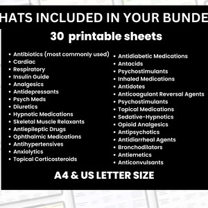 Nursing School Cheat Sheet Bundle: Medication Guide (digital Download ...