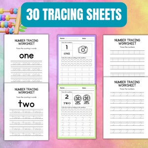 Preschool Math Worksheets: Number Flashcards, Tracing, Addition ...