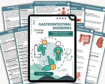 Gastrointestinal Nursing Study Guide: GI Disorders, Anatomy (Digital Download)