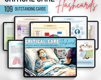 Critical Care Flash Cards: Nurse Study Sheets (Digital Download PDF)