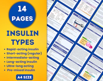 Insulin Types | 14 Pages | Pharmacology | Nursing Notes | Digital Download | Medication Guide