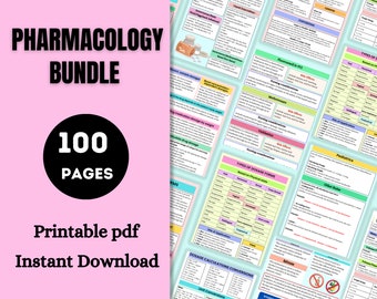 Pharmacology Notes Bundle: Nursing School Medication Guide (Digital Download)