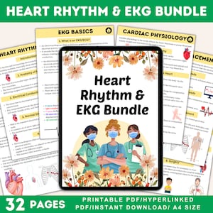 Guia de estudo de EKG para estudantes de enfermagem Ritmos BLS/ACLS, intervenções, ensino ao paciente. Escola de Enfermagem e EkG para Paramédicos. Planos de cuidados incluídos