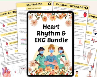 EKG Study Guide for Nursing Students BLS/ACLS Rhythms, Interventions, Patient Teaching. Nursing School & EkG for Paramedics. Careplans Incld