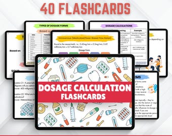 Dosage Calculation Flashcards: Medical Nursing Study (PDF Printable)