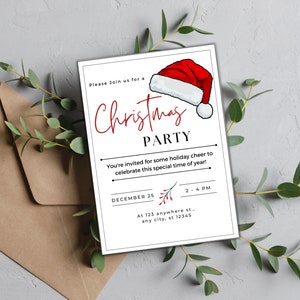 Christmas Party Invitation, Christmas Party Invite, Holiday Party Invitation, Editable Christmas Party Invitation, Christmas Invitation