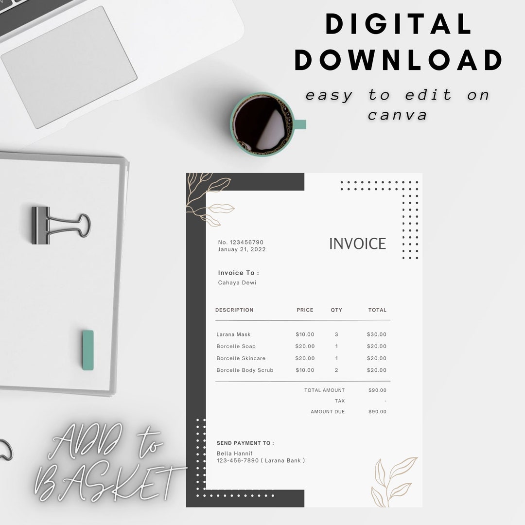 Invoice Template Floral Invoice Template Editable Invoice Template Invoice Template Floral Invoice Template Editable Invoice Template