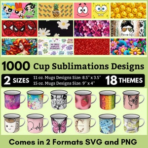 1000 cup sublimation bundle - sublimation download - png download funny - mug png file - digital download - bundles download - sublimation