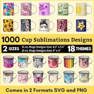 1000 cup sublimation bundle - sublimation download - png download funny - mug png file - digital download - bundles download - sublimation