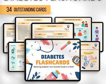 Diabetes Mellitus Flash Cards: Nursing Revision & Insulin Guide (Digital Download)