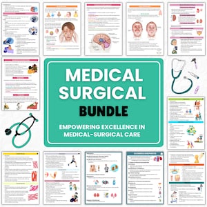 Pacote Médico Cirúrgico – Arquivo PDF para impressão e digital | Anotações, Flashcards e Adesivos | Estudo de Enfermagem Médica | Anotações de Enfermeiros Médicos