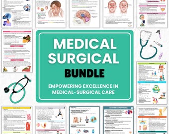 Medical Surgical Nursing Study Bundle: Notes, Flashcards, Stickers (Printable & Digital PDF)