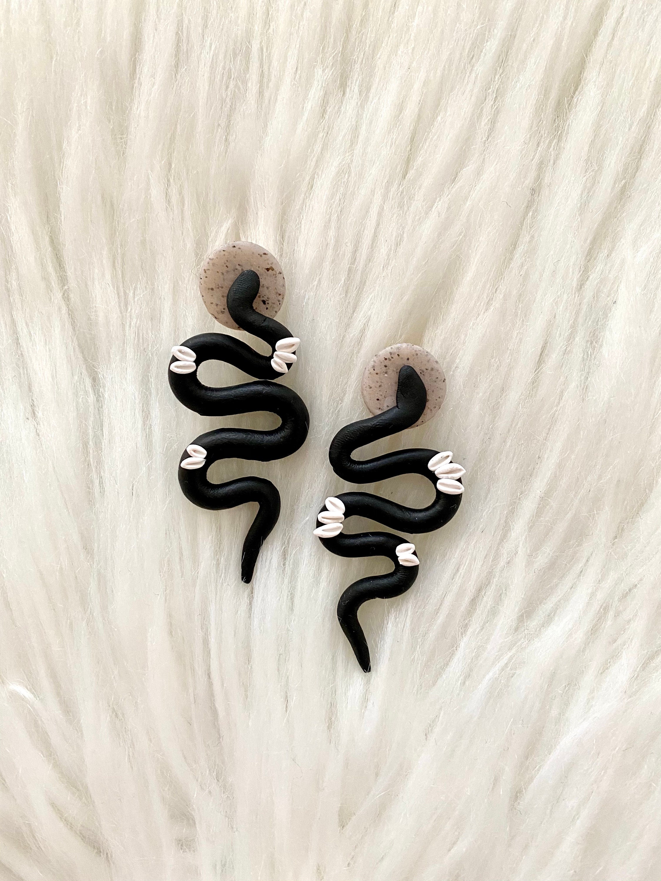 Party Snake Earrings Lightweight Polymer Clay Earrings Etsy