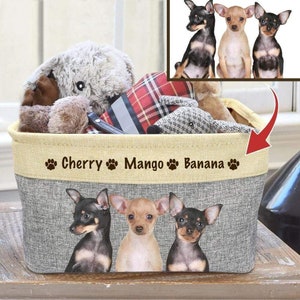 Custom Photo Pet Toys Bin Storage, Dog Lovers Gift, Cat Lover Gift