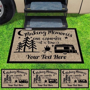 Personalized Campsite Doormat: RV Camper Welcome Mat