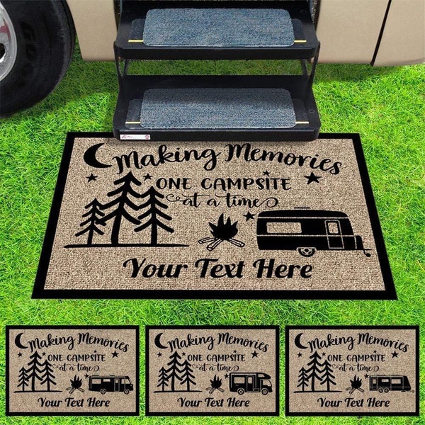 Making Memories One Campsite Outdoor Doormat For Camper, RV Camping Gift, Outdoor Mat, Motor Home, RV Camper, Welcome Mat, Campsite Doormat