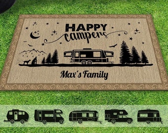 Making Memories One Campsite Happy Camper Camping Doormat, RV Camping Gift,Outdoor Mat, Motor Home, RV Camper, Welcome Mat, Campsite Doormat