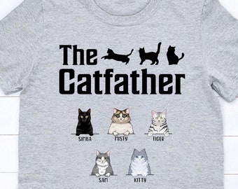 Personalized Catfather Shirt: Custom Cat Dad Gift