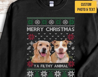 Custom Dog Photo Ugly Christmas Sweater: Personalized Pet Gift