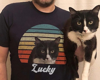 Custom Retro Pet Photo Shirt: Personalized Vintage Style Tee