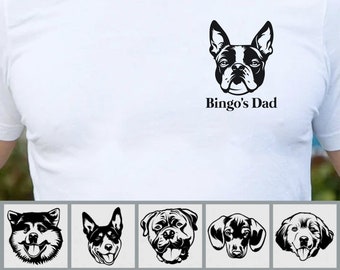 T-shirt personnalisé avec photo pour chien : cadeau personnalisé pour papa/maman pour chien