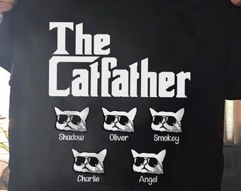 The Catfather Personalized Cat Dad Shirt: Custom Pet Gift