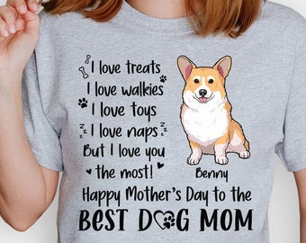 I Love Treats I Love Walkies, Personalized Mother's Day Shirt, Custom Gifts For Dog Mom