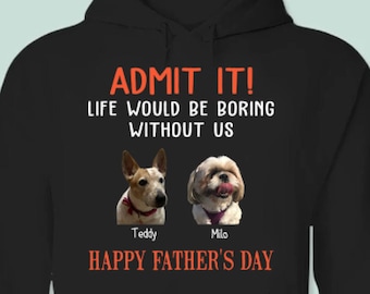 T-shirt personnalisé pour papa de chien, cadeau photo de chien personnalisé pour lui