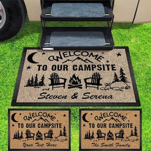 Welcome Our Campsite Doormat, Outdoor Mat, RV Camper, Motor Home, Camping Gift, Outdoor Mat RV Camper, Welcome Mat, Campsite Doormat