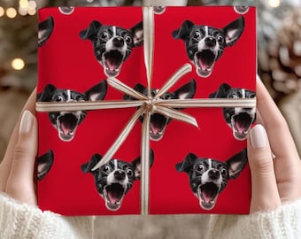 Personalized Face Wrapping Paper, Funny Photo Gift Wrap, Christmas Holiday