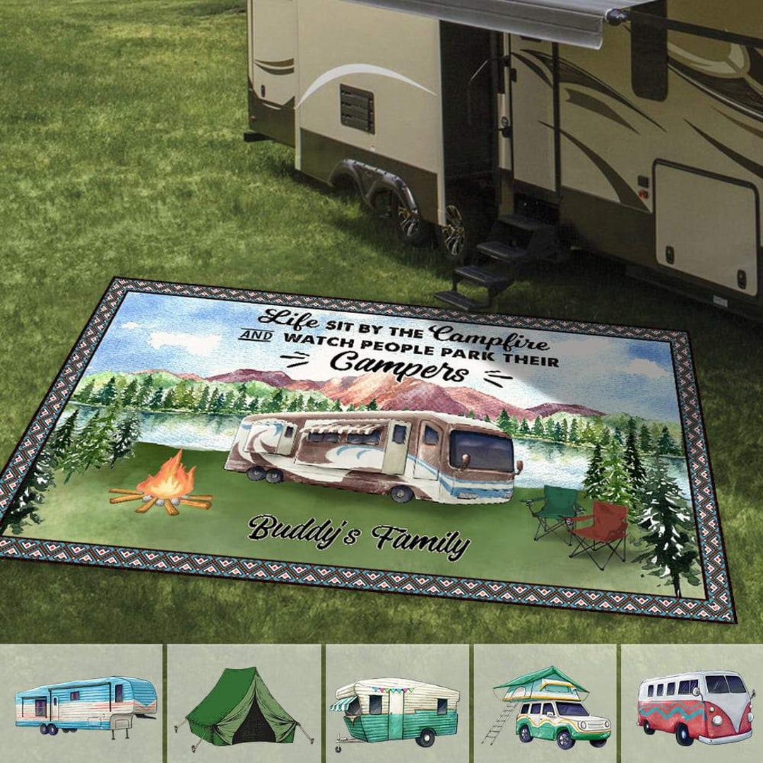 Personalized Camping RV Patio Rug: Funny Camper Gift - Etsy